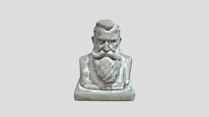 Sculpture of a Bearded Man Statue 3D Model