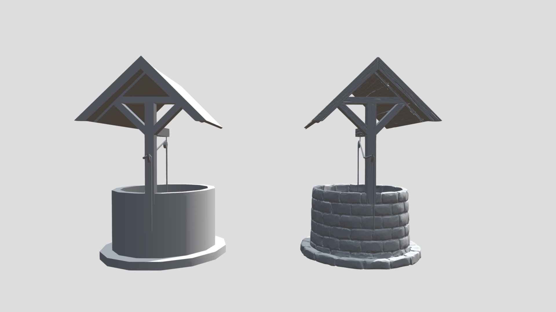 WIP - Water Well (Low- and Highpoly)