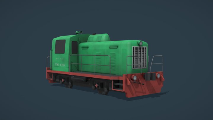 Soviet shunting locomotive TGK2 3D Model