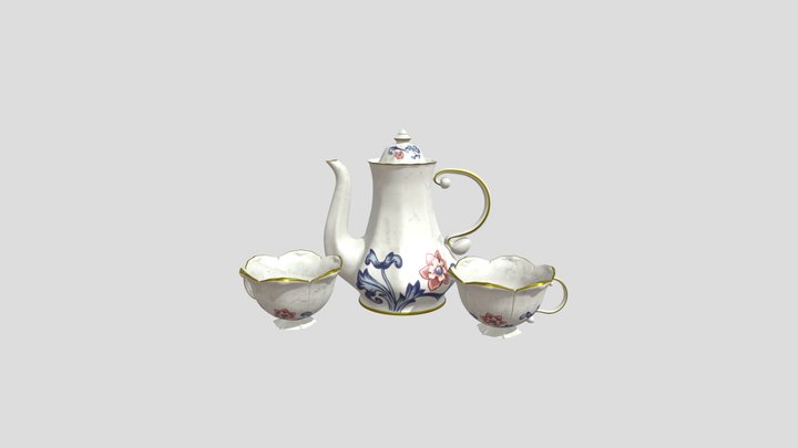 Traditional Tea Set 3D Model