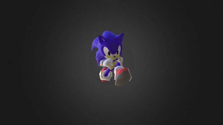 Sonic Lowpoly 3D Model