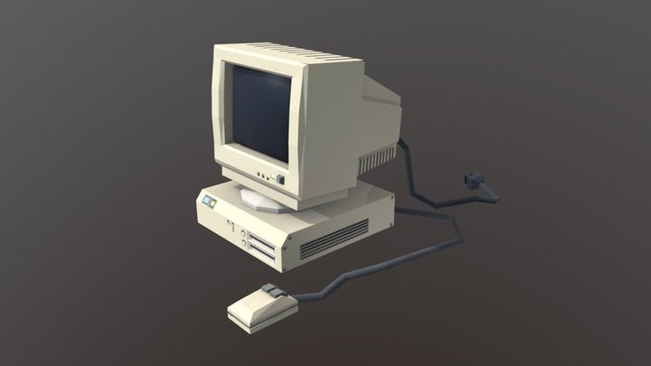 Low poly asset: 90's PC 3D Model