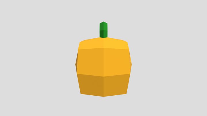 Low Poly Carved Pumpkin 3D Model