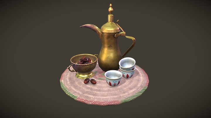 Arabic Coffee Pack -  Low Poly Game ready assets 3D Model
