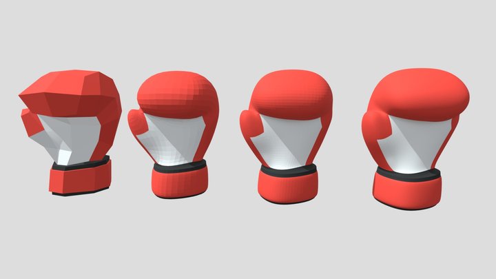 Boxing Gloves - Left Handed 3D Model