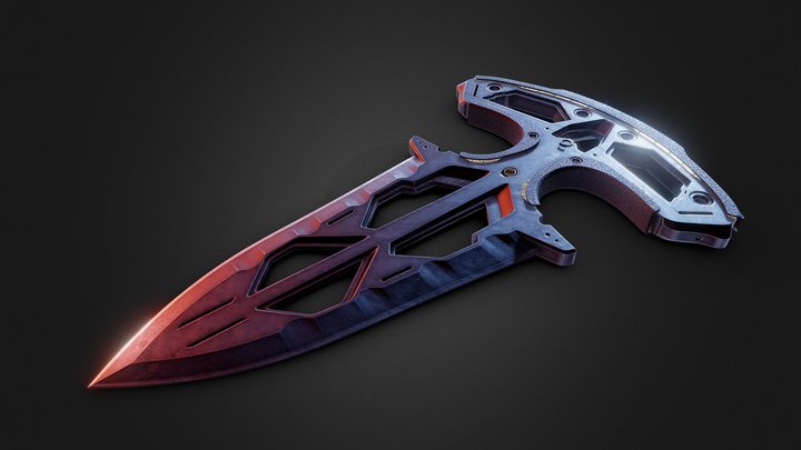 Push Dagger Knife 3D Model