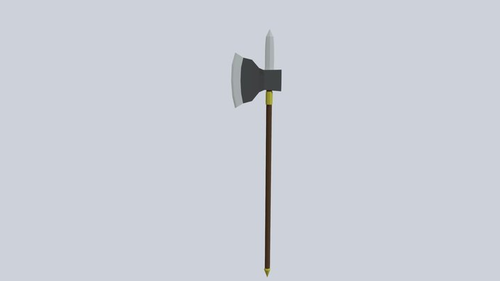 Low Poly Spear Axe 3D Model