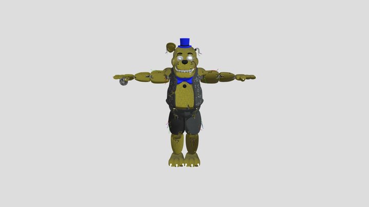 Stylized Golden Freddy V3 3.6 3D Model