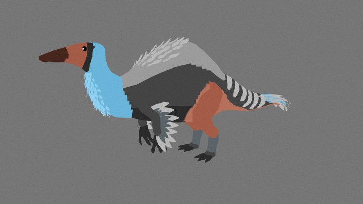 Low Poly Deinocheirus 3D Model