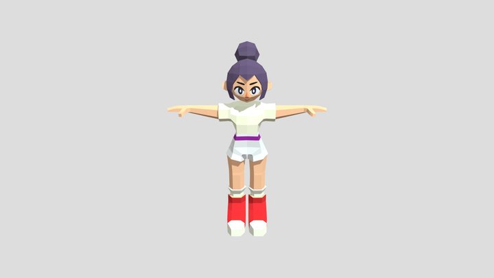 Low Poly Cute Girl Character – Stylized 3D Mode 3D Model