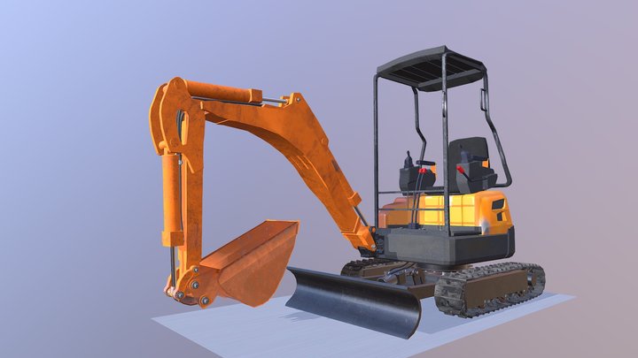 Kubota U17 Mini Excavator 3D Model