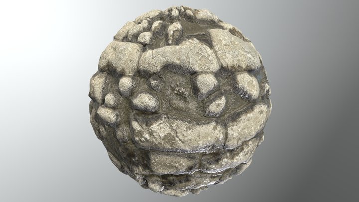 Handmade Stone Wall Material 3D Model