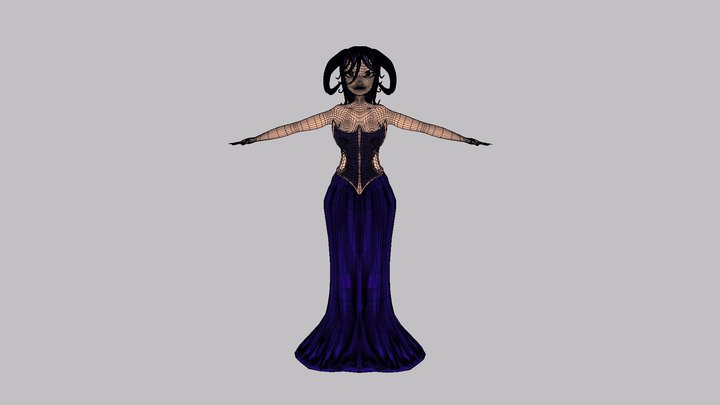 Anime demon girl 3D Model