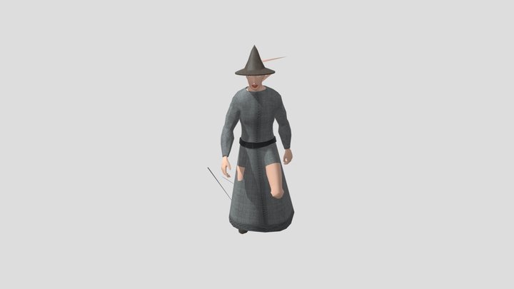 Young Wizard w/ Walk Animation 3D Model