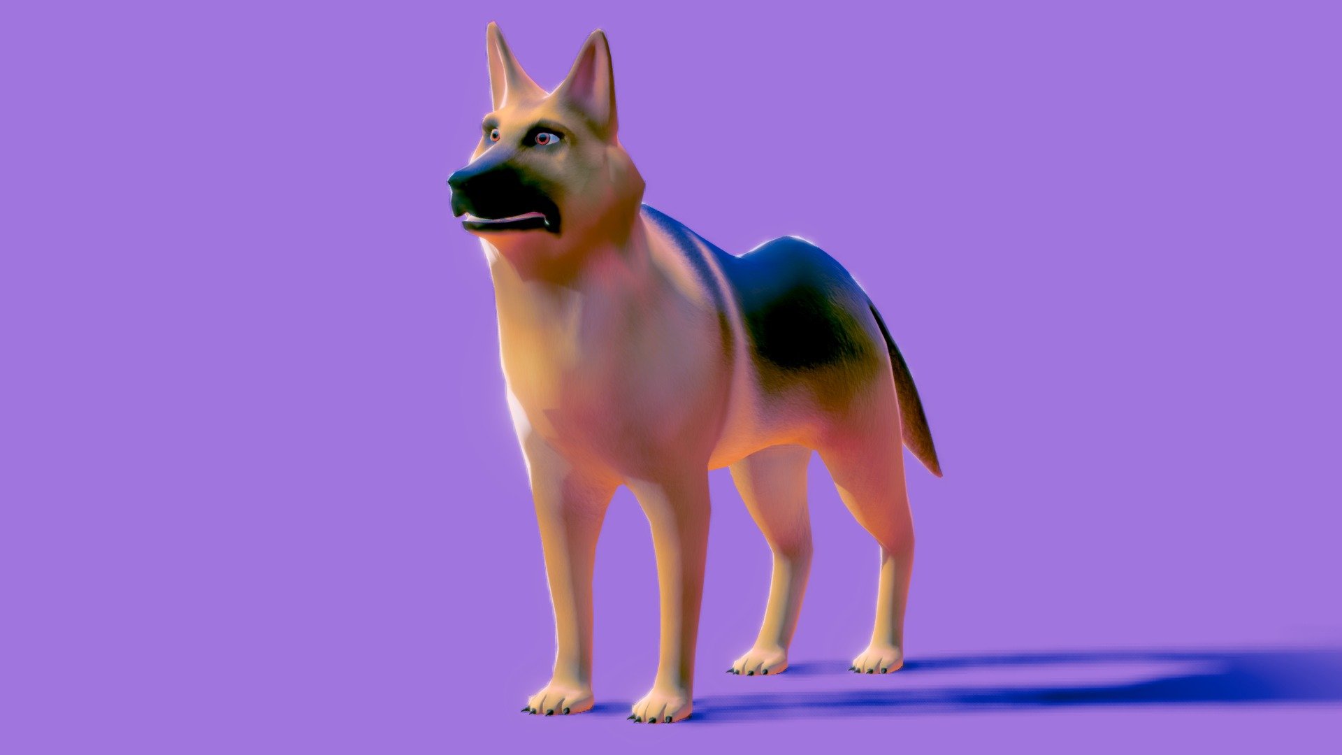 Low poly - Stylized dog - German Shepherd - Buy Royalty Free 3D model ...