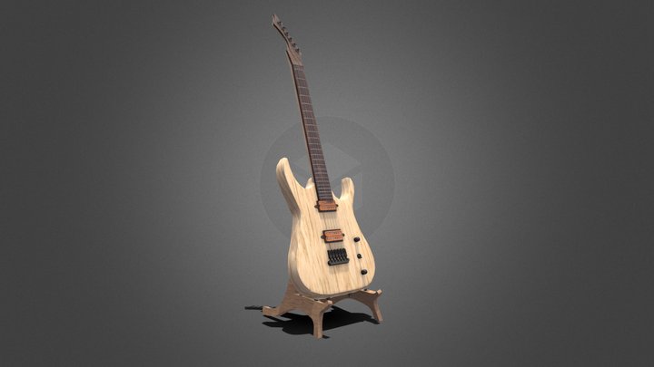 BlackMachine B6 Guitar - Game Ready Asset 3D Model