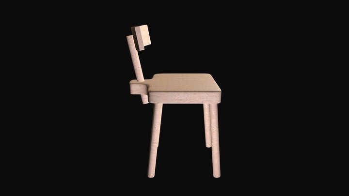 chair of wood 3D Model