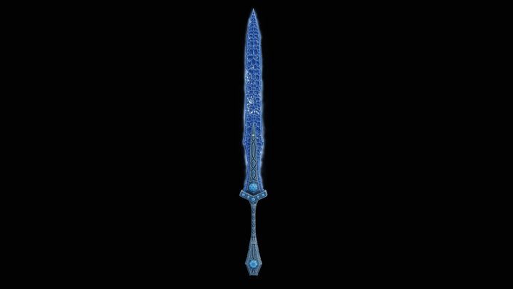 Stylized ice sword 3D Model