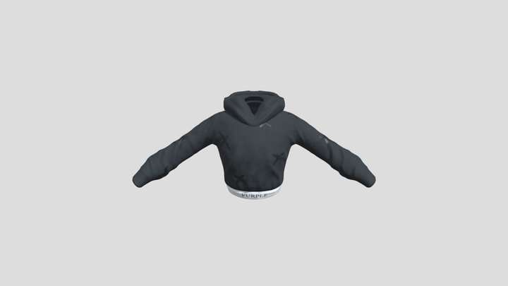 Oversized Crop Hoodie 3D Model