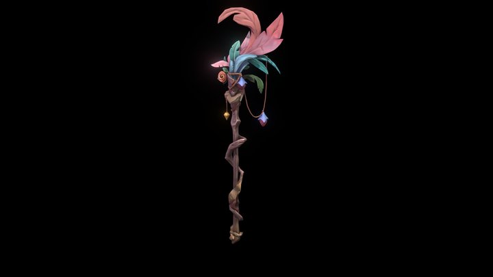 Stylized Floral Wand 3D Model