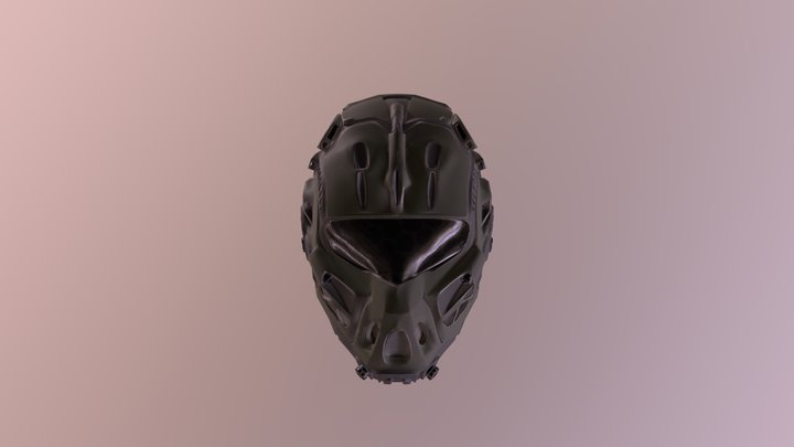 Sci-Fi Pilot Helmet 3D Model
