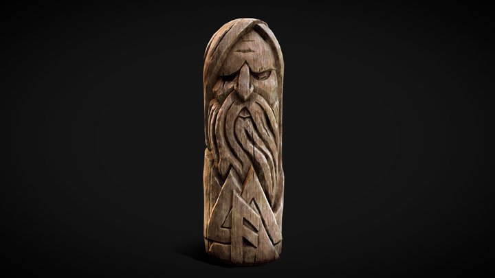 Wooden pagan statue 3D Model