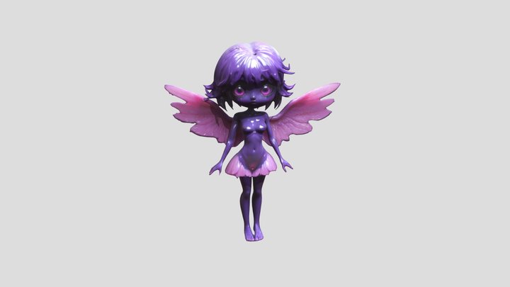beautiful dark slime half-angel woman, 3D Model