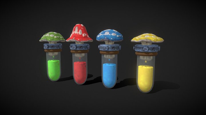 Mushroom Potion Lvl_1 3D Model