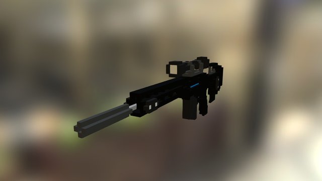 Voxel Sniper Rifle 3D Model