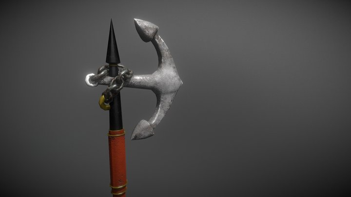 Pirate Weapon - Anchor Halberd 3D Model