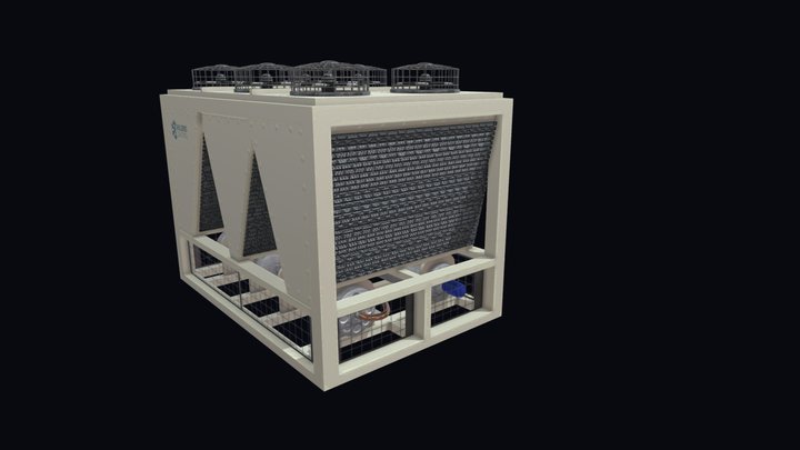 Chiller industrial 3D com animação 3D Model