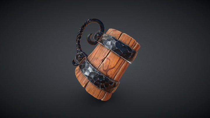 Wooden Tancard 3D Model