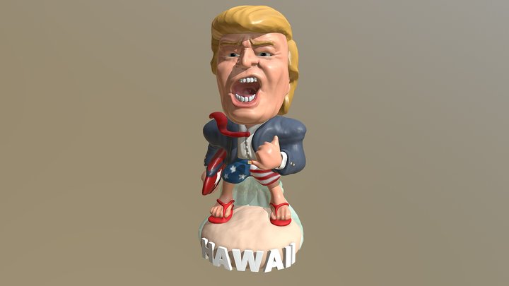 Donald Trump Hawaiian Bobblehead 3D Model