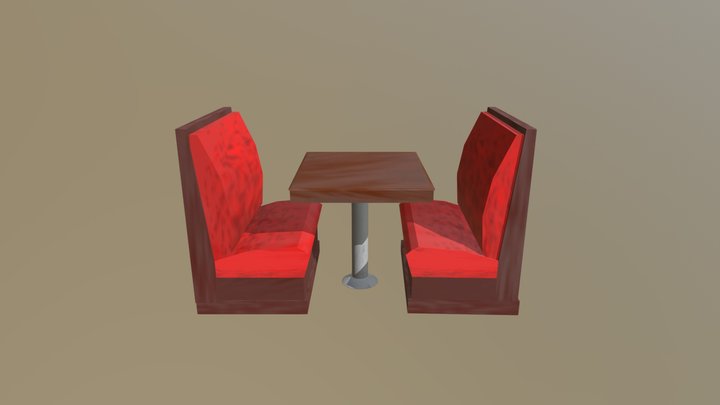 Diner booth/table 3D Model