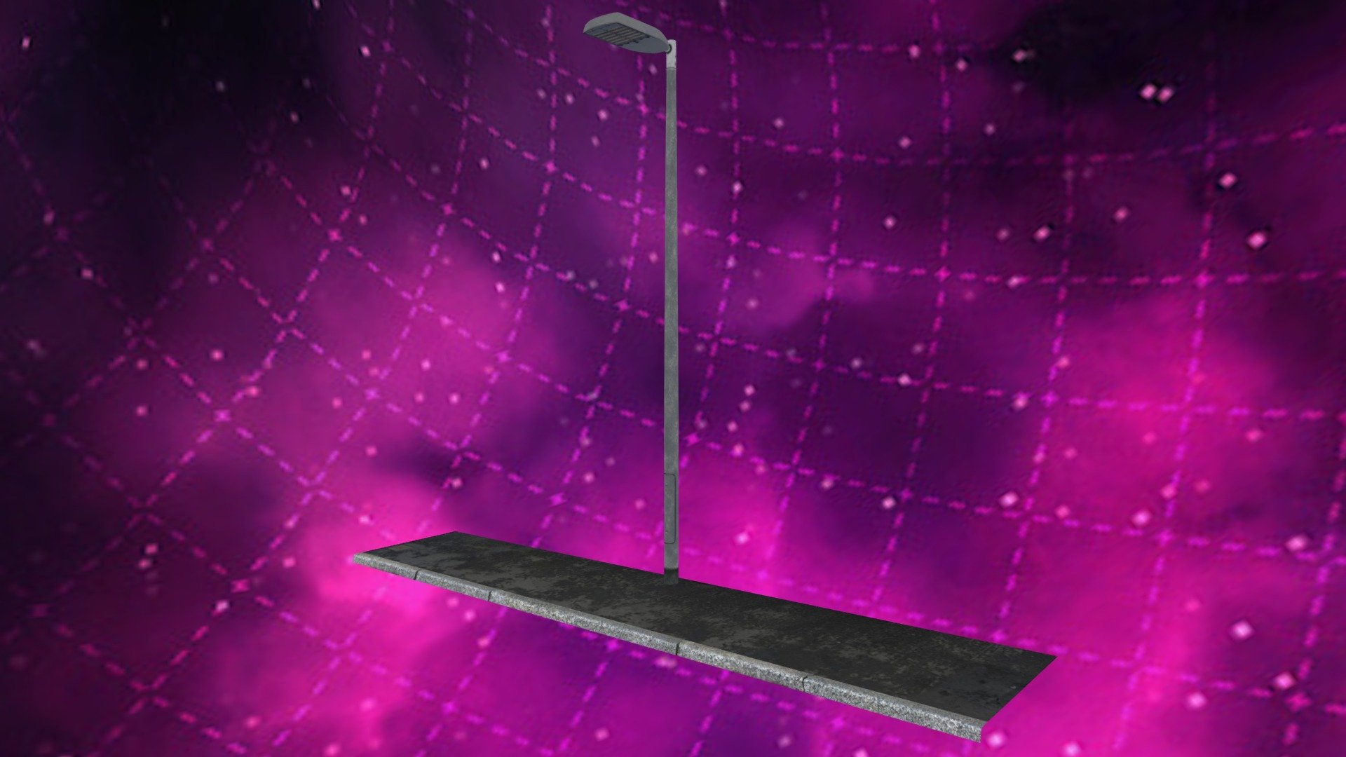 LED Street Light & Sidewalk FREE Low Poly