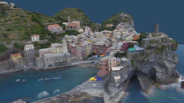 v3-3D of Fishing Village on Italian Riviera