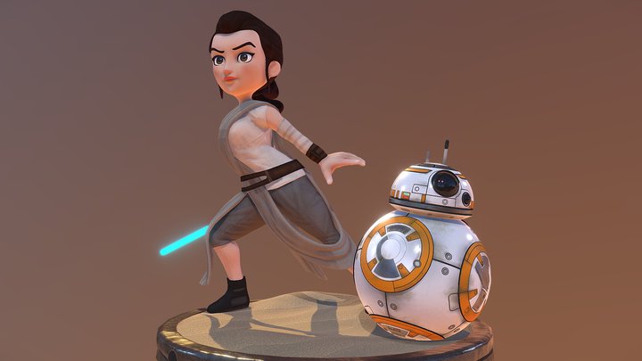 Rey & BB-8 3D Model