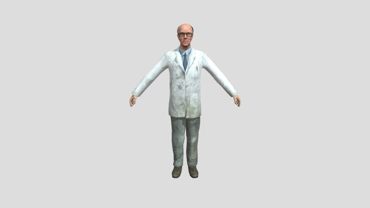 PC Computer - Half- Life 2 - Dr Isaac Kleiner 3D Model