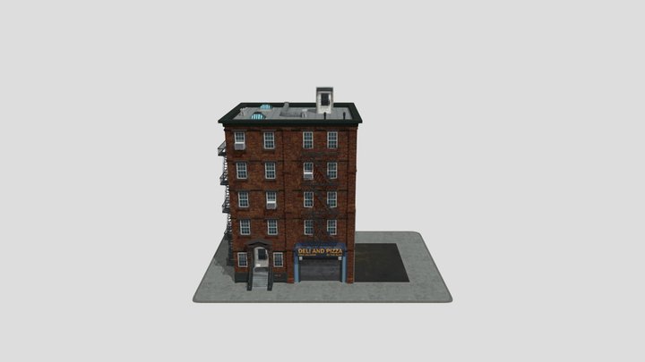 City Apartment Building 3D Model