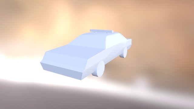 Low-Poly Police Victoria Car 3D Model