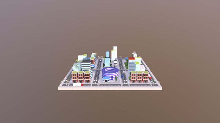 Low Poly City model 3D Model