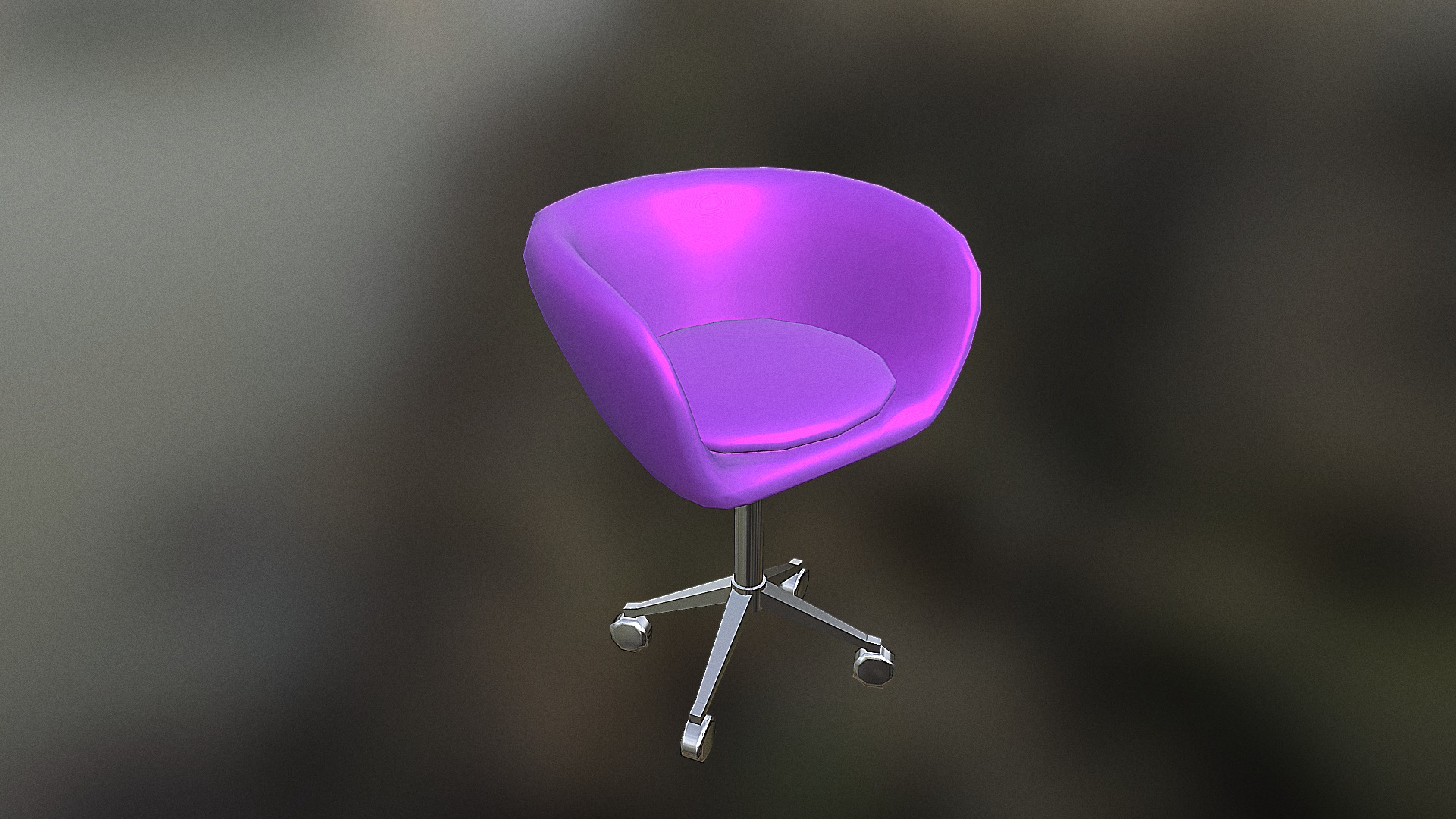 3D model Rolling Desk Chair - This is a 3D model of the Rolling Desk Chair. The 3D model is about a purple lamp with a black background.