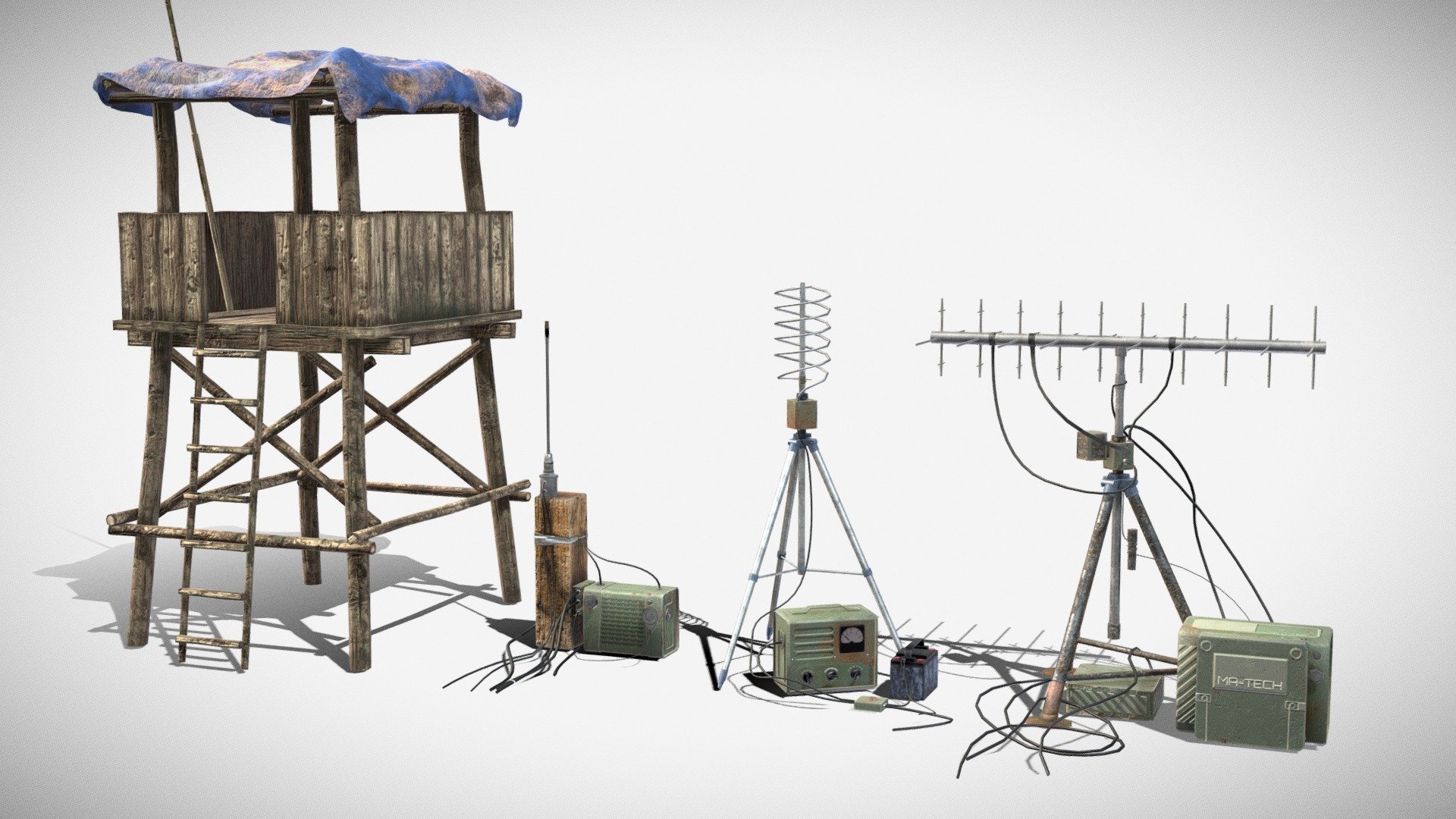 Jungle Outpost - Communication Set & Watchtower - 3D model by kannu666 ...