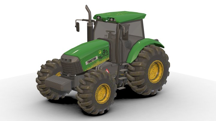 Tractor Model Low-Poly 3D Model