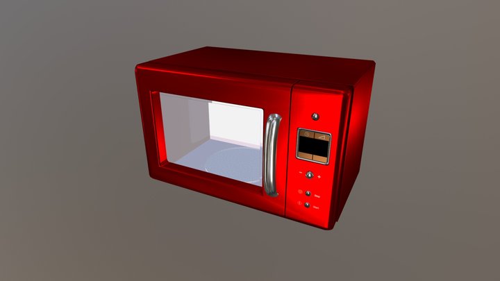 Game Ready Microwave 3D Model
