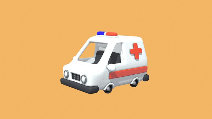 lowpoly ambulance 3D Model