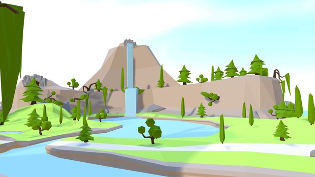 Lowpoly Valley 3D Model