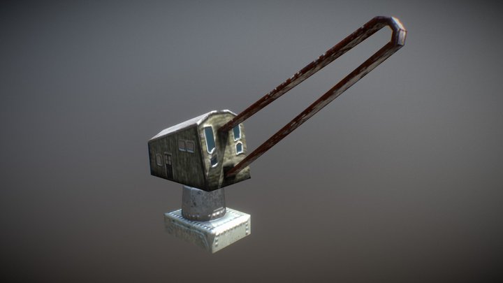 Harbor crane lo-poly 3D Model