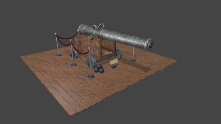 Cannon Environment Textured: Polished 3D Model