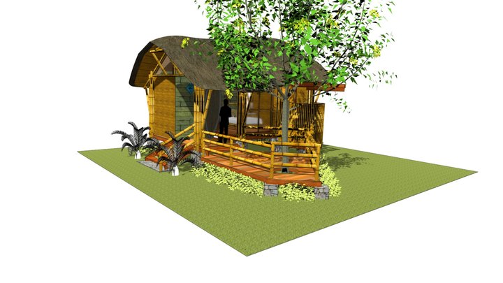 Bamboo Cabin 03 3D Model